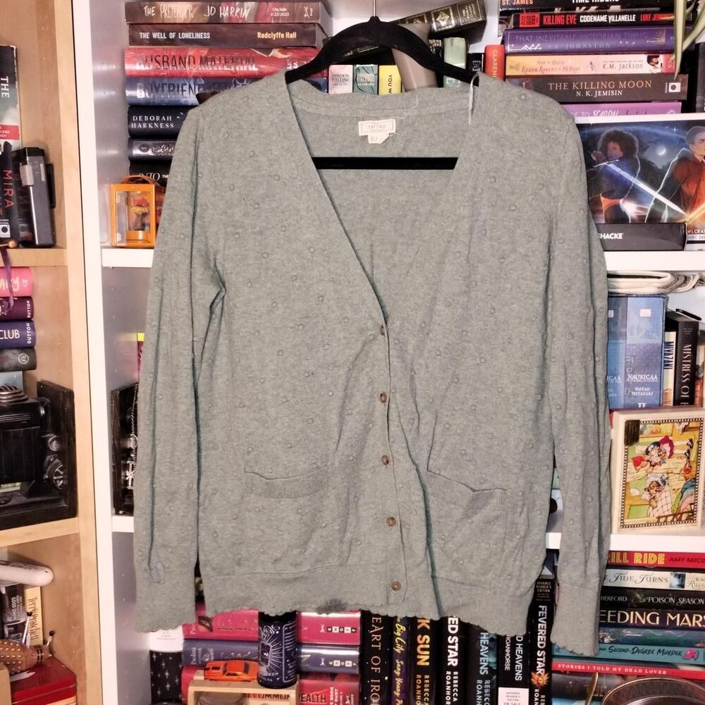 Fatface Women's Grey and Green Cardigan